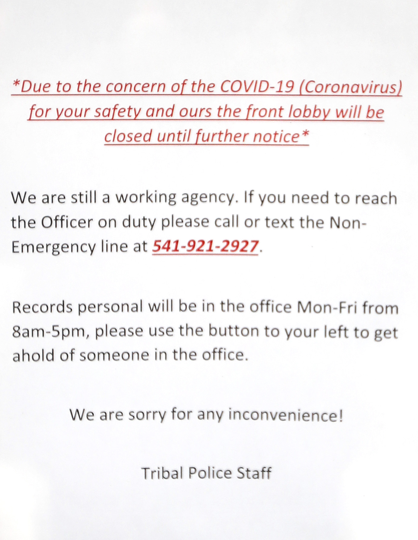 Coronavirus precautions force limited closure of Tribal government ...